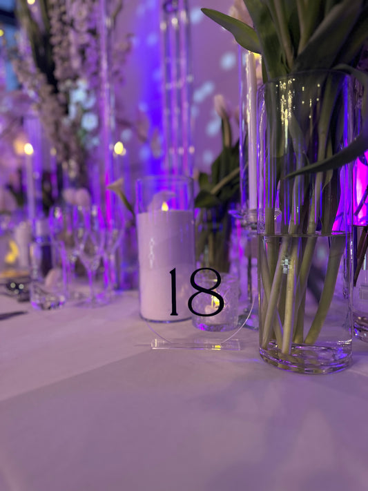 Black and Clear Acrylic Table Numbers